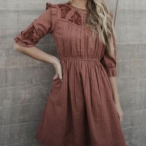 SOLD Rusty Red Cottage Core Dress